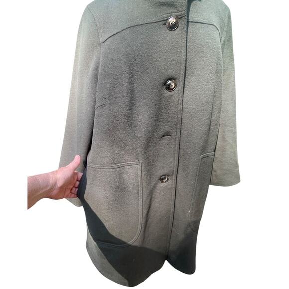 Kristen Blake Studio Collection Lambswool Blend Olive Coat - Size 14W - Picture 14 of 16